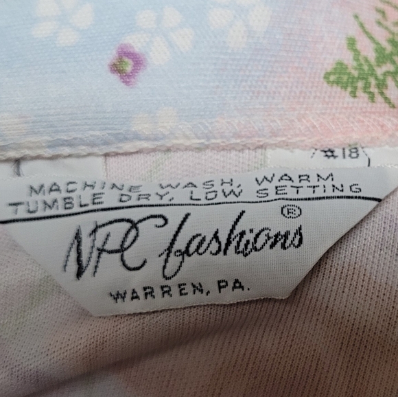 Groovy 70s Vintage NPC Fashions Peach Floral Print Dagger Collar Disco Shirt M - Picture 13 of 13